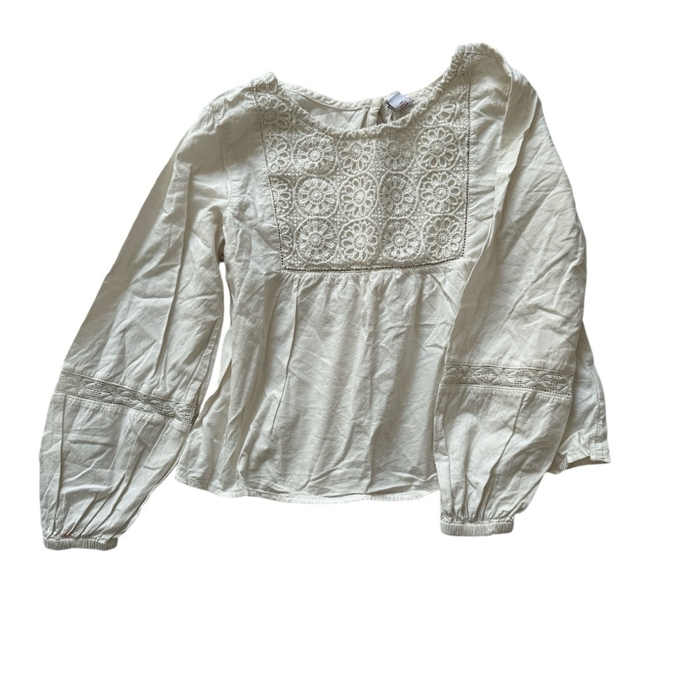 Old Navy Cream Embroidered Top